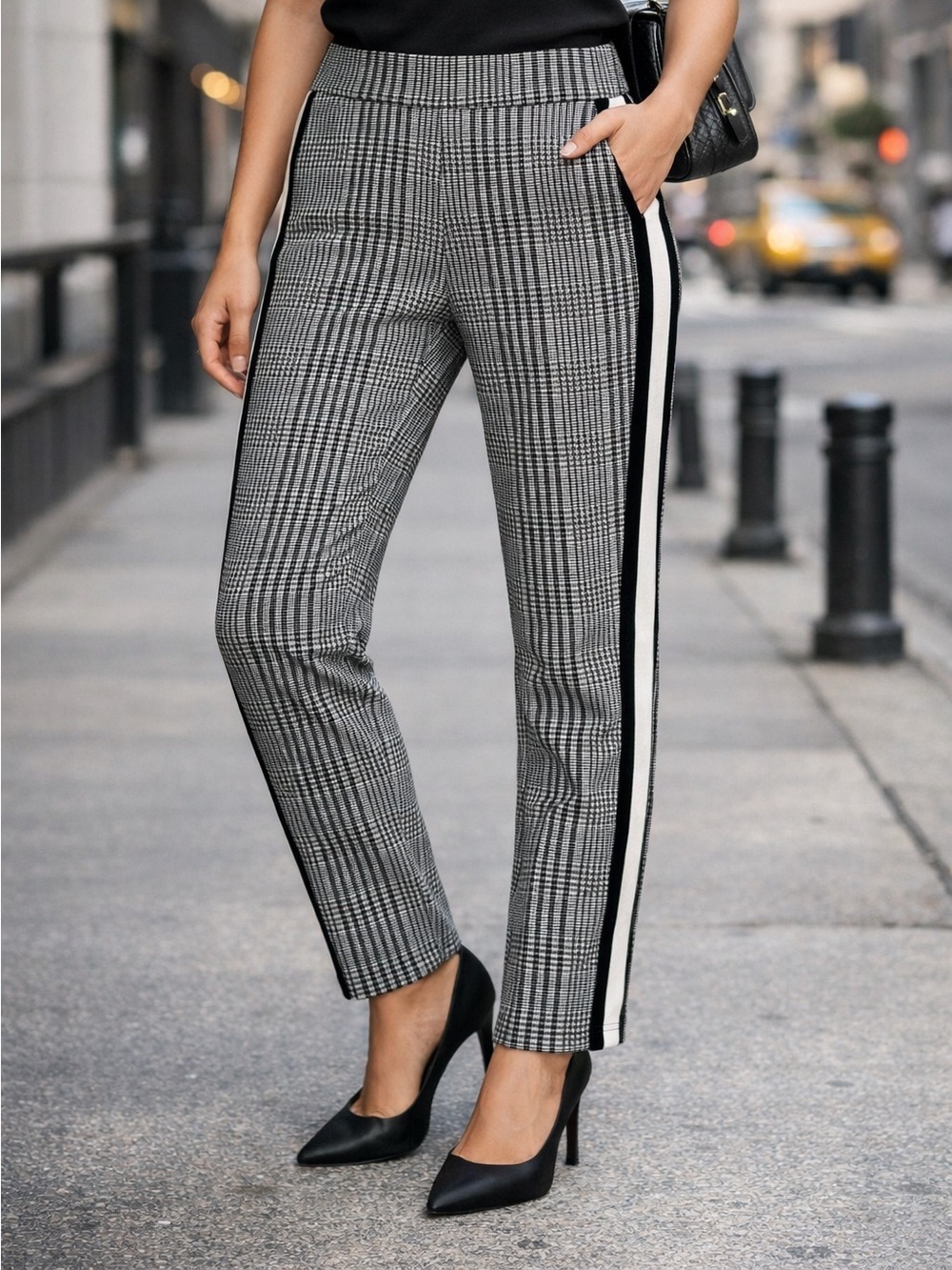 Fashion Nova Women's Plaid Jegging Pants Size Small High Waist Academia office